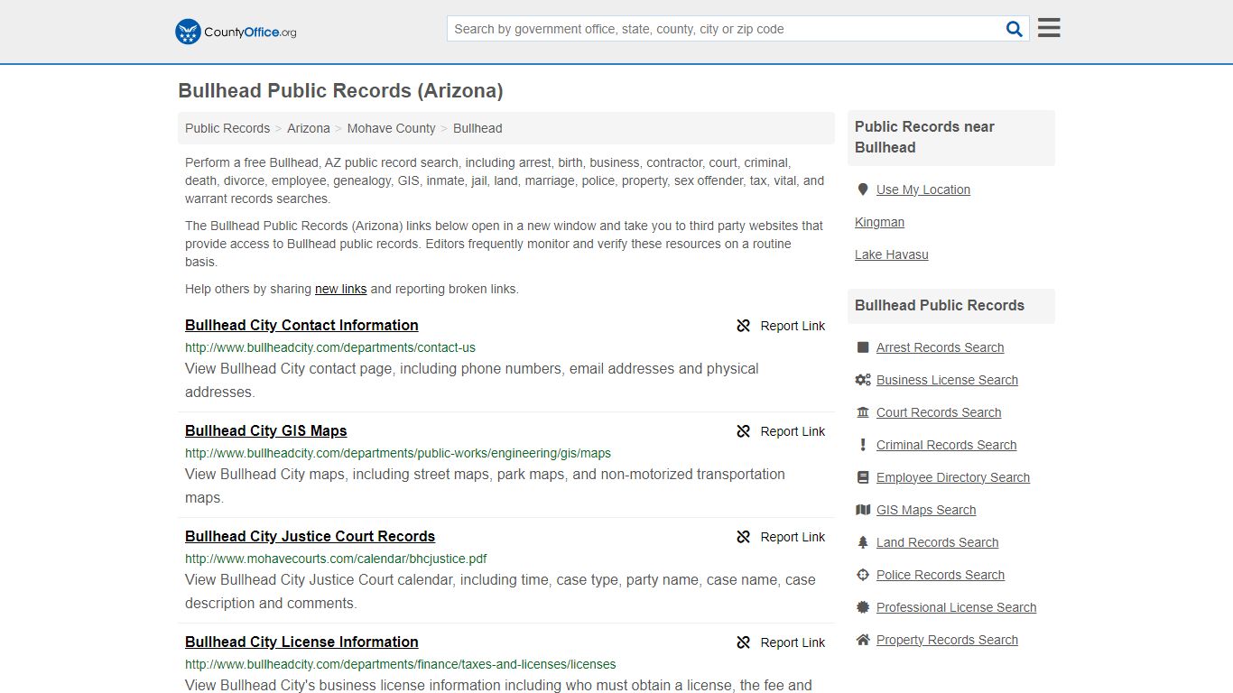 Public Records - Bullhead, AZ (Business, Criminal, GIS, Property ...